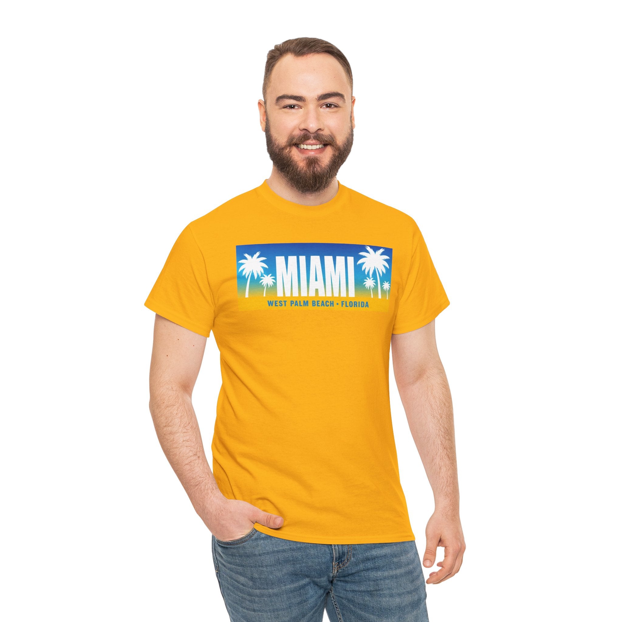 Miami West Palm Beach Vintage Tee — "MIAMI" Beach Palm Trees T‑Shirt
