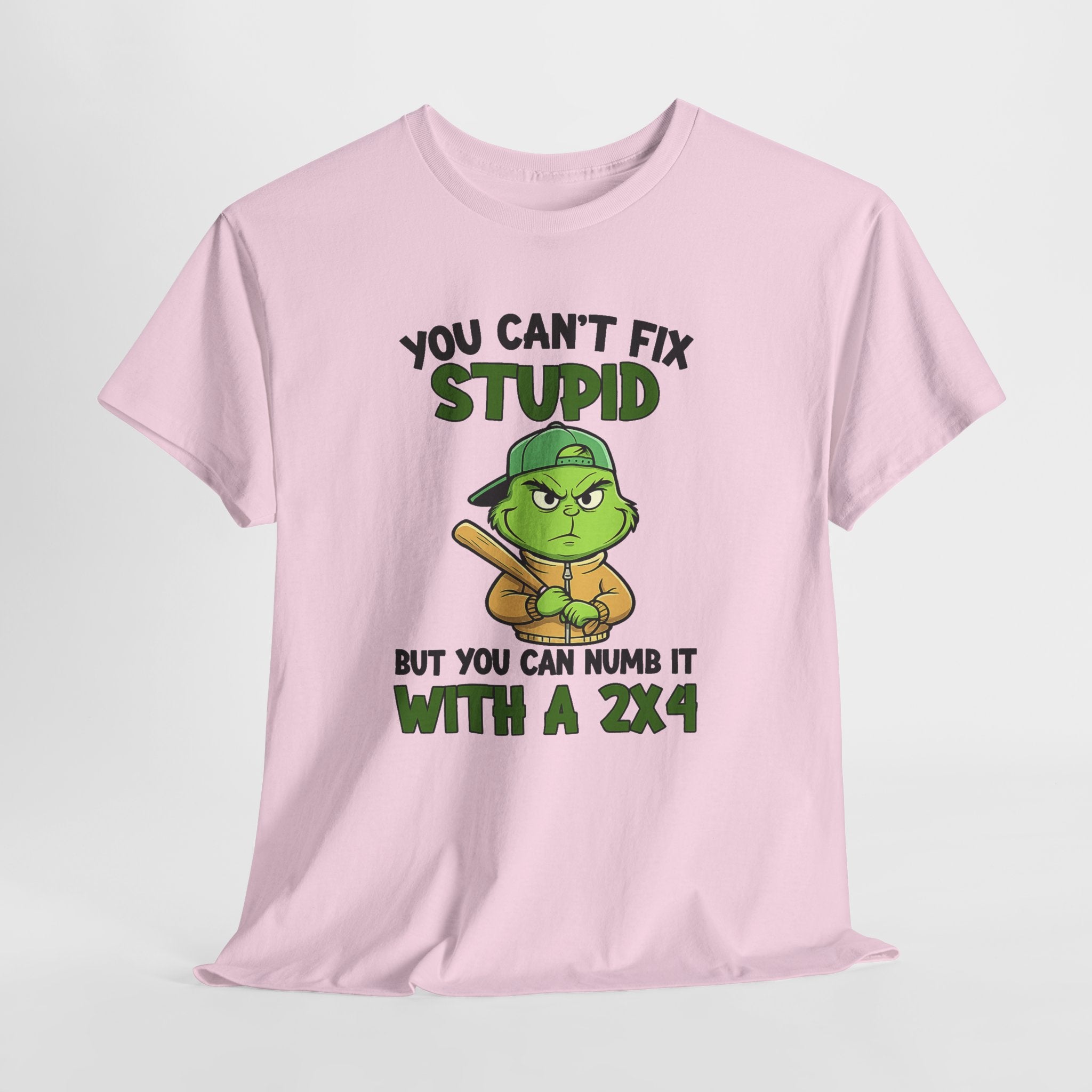 Funny Carpenter T‑Shirt — "You Can't Fix Stupid But You Can Numb It With a 2x4"