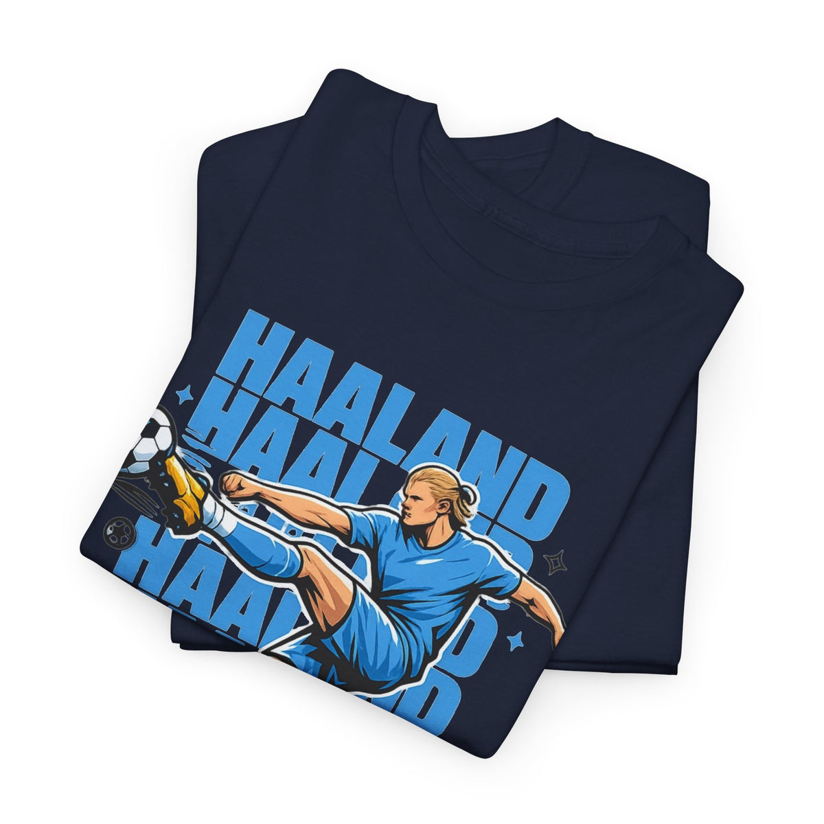 Haaland Manchester City Inspired Cotton T-Shirt — Striker Action Graphic Football Shirt