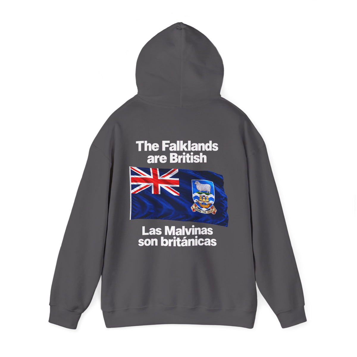 Falklands Are British Hoodie – Bilingual 'Las Malvinas son británicas' Flag Pullover