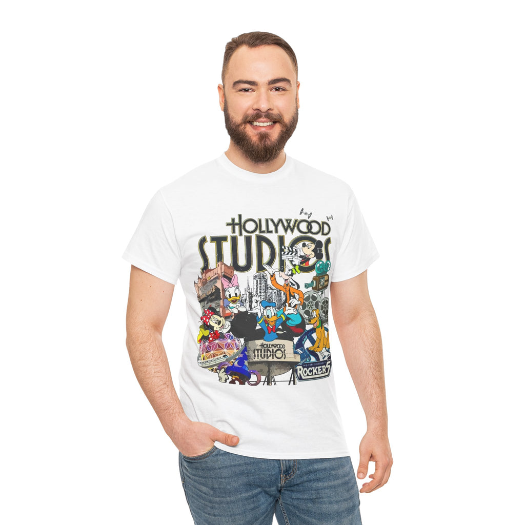 Hollywood Studios Collage T-Shirt — Vintage Theme Park Character Tee
