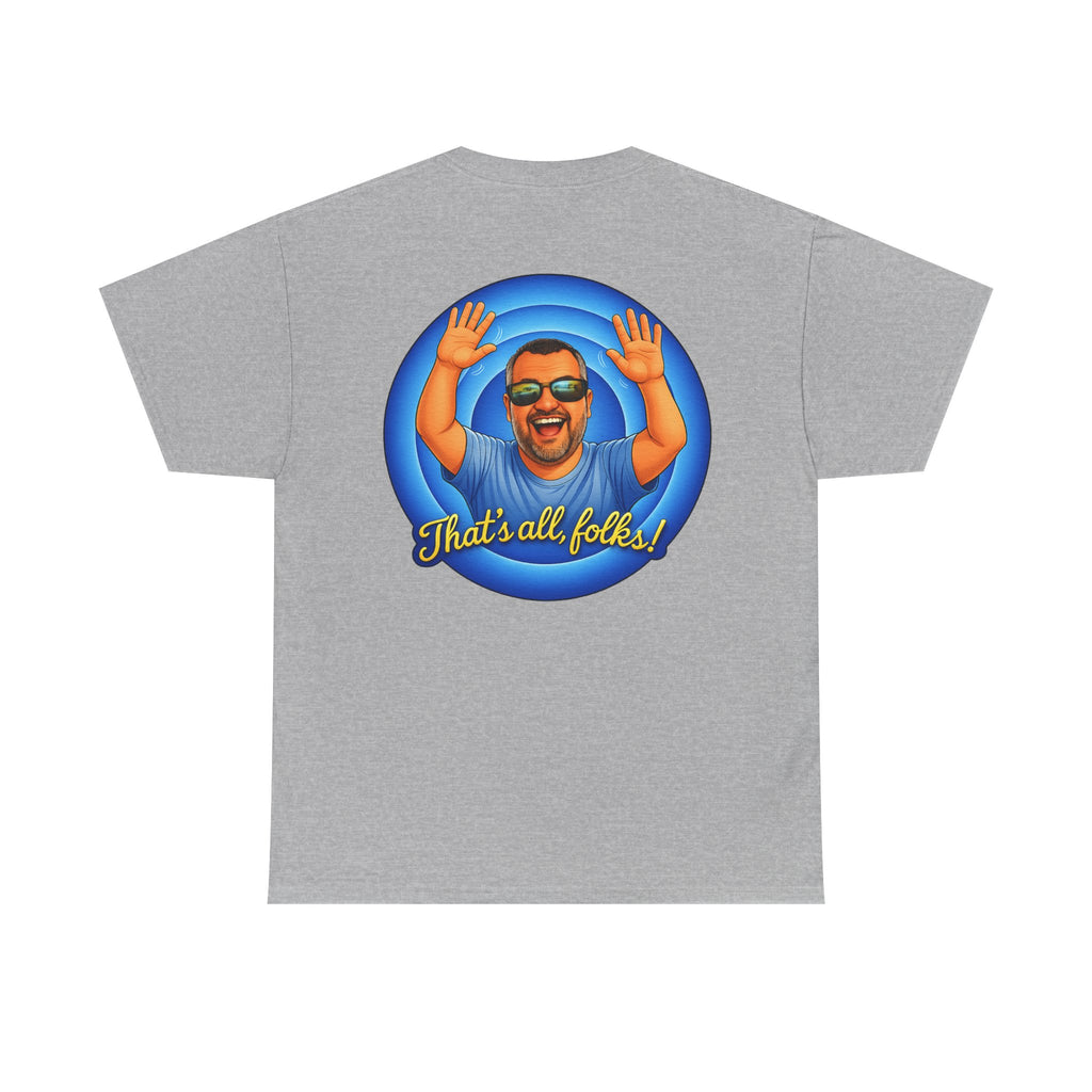 T-Shirt — "That's All, Folks!" Waving Portrait Graphic Tee