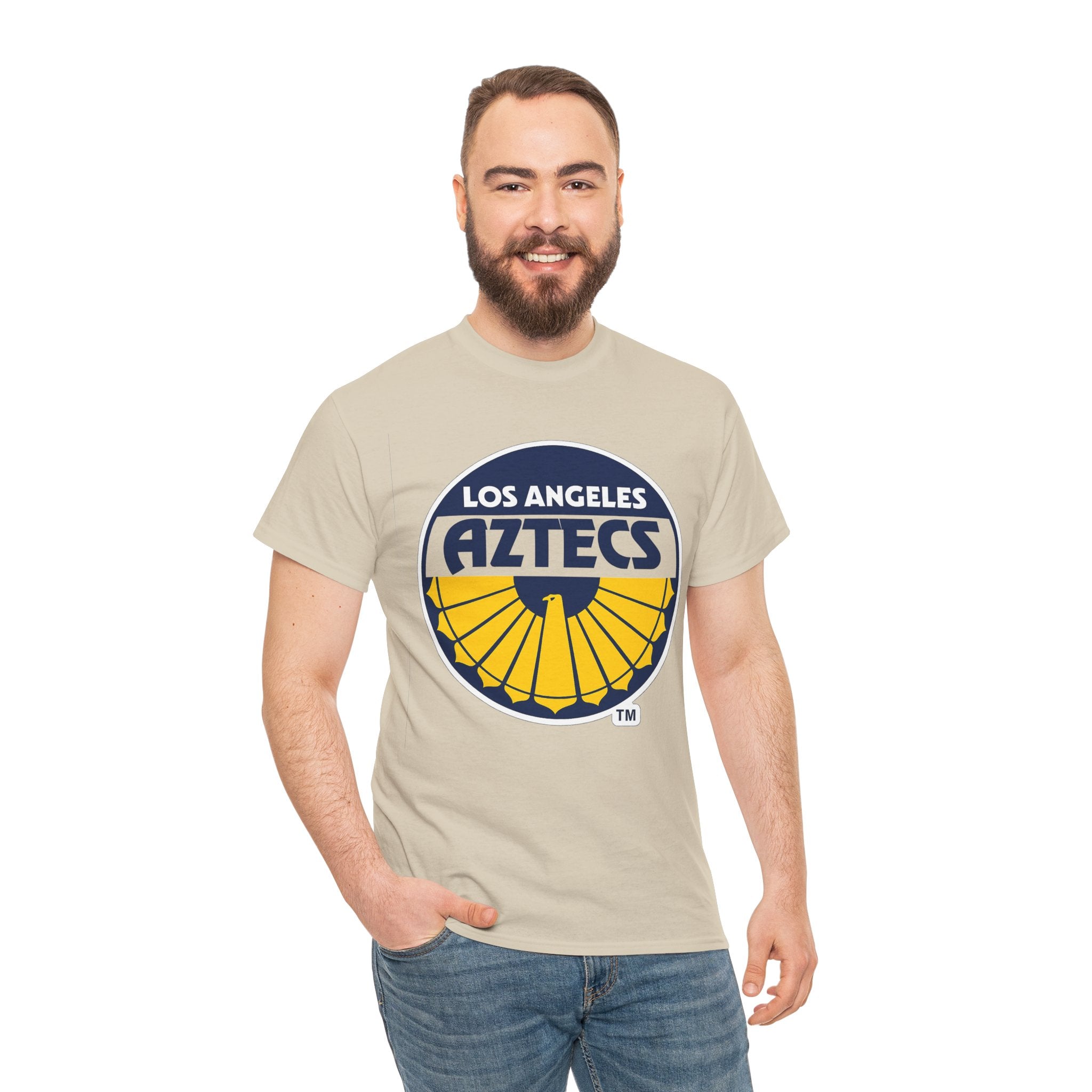 Los Angeles Aztecs Vintage Logo Cotton T-Shirt