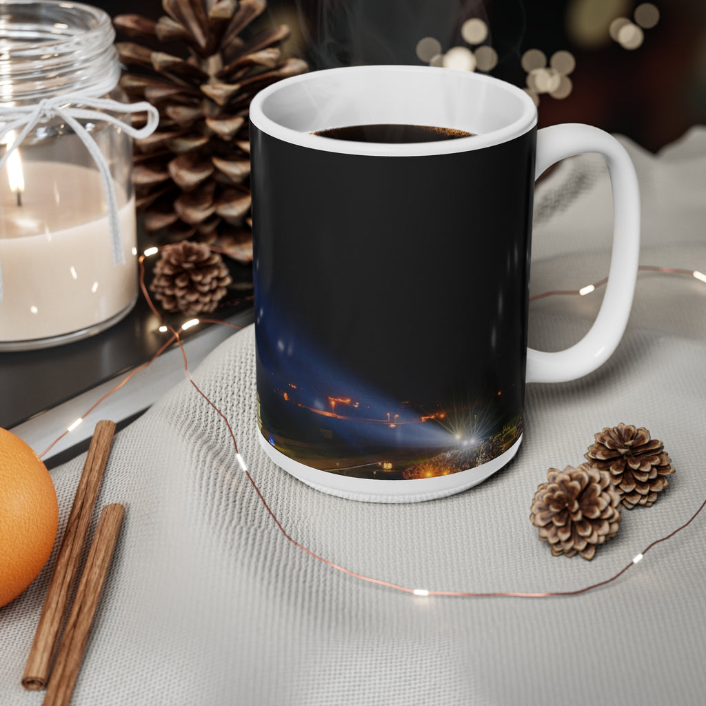 Space Shuttle Night Launch Ceramic Mug — NASA Rocket Coffee Cup (11oz/15oz)