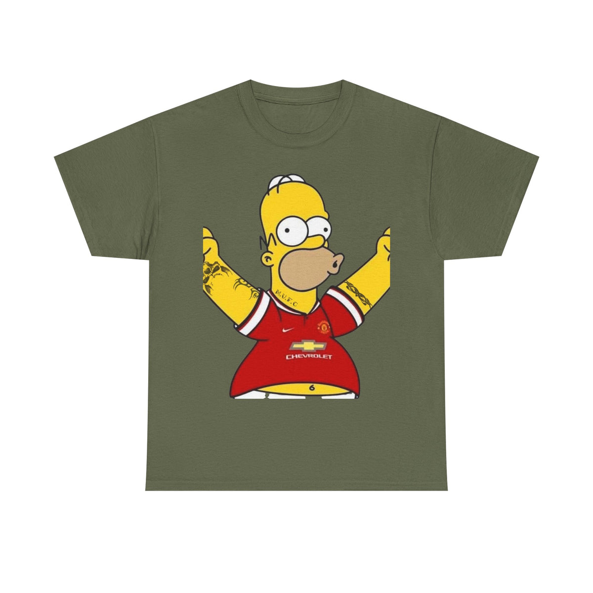 Homer Simpson Manchester Fan T-Shirt — Cartoon Football Supporter Tee