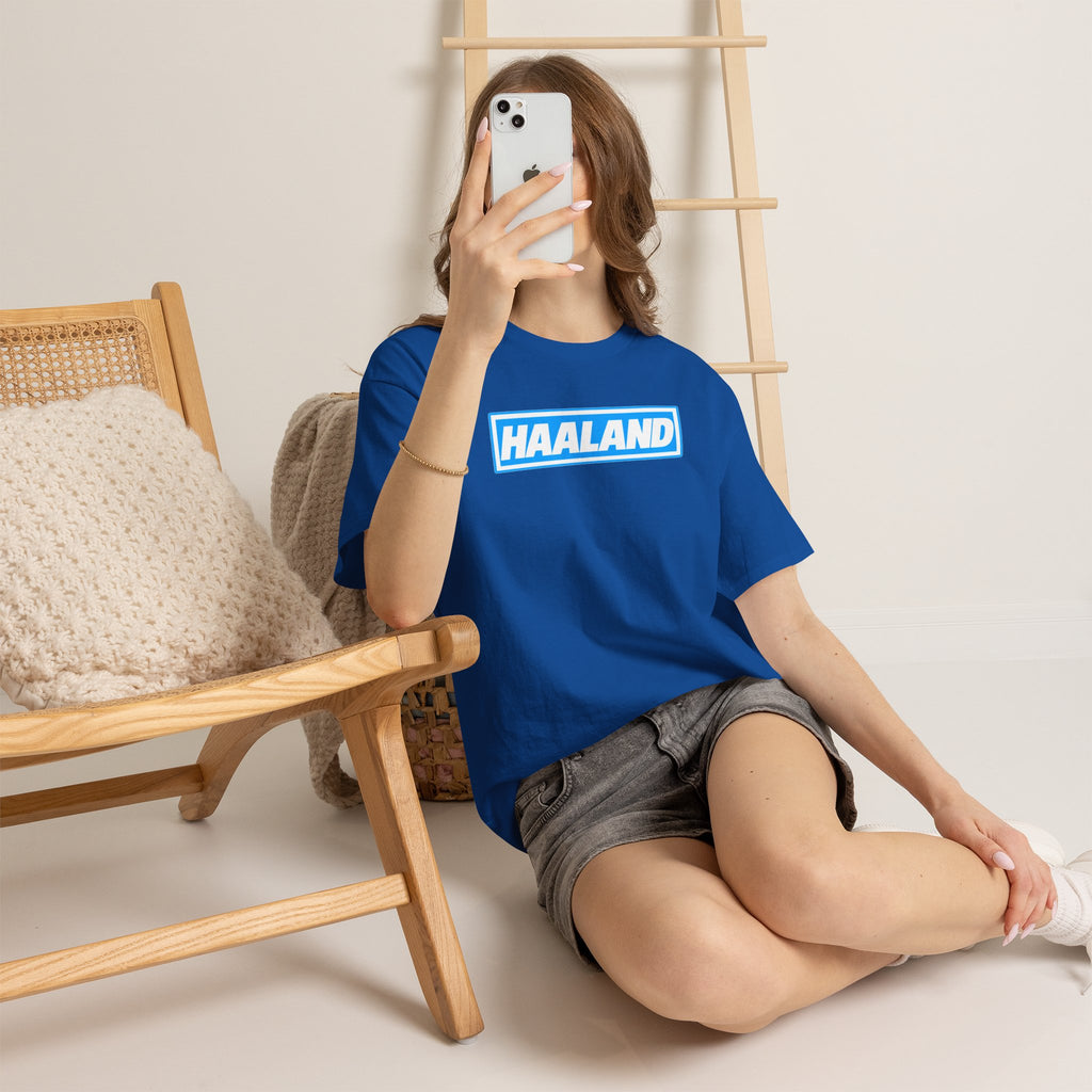 Haaland Box Logo Tee — Soccer Fan Jersey Style Shirt