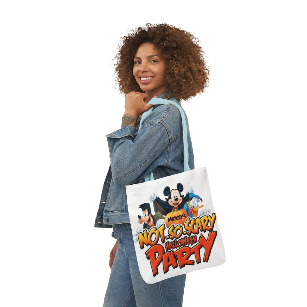 Halloween Party Canvas Tote Bag — "Not-So-Scary Halloween Party" Graphic