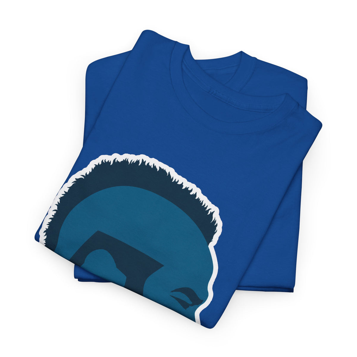 Mr T Profile Silhouette T‑Shirt – Blue Head & Gold Earring Graphic