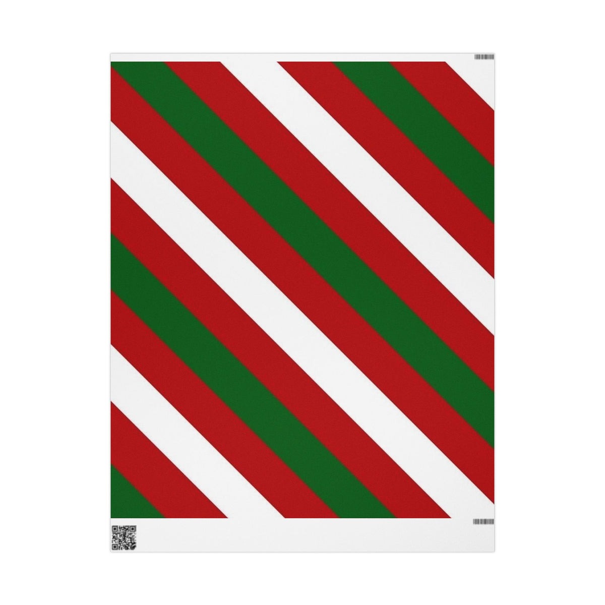 Holiday Candy Cane Stripe Wrapping Paper — Red & Green Christmas Gift Wrap