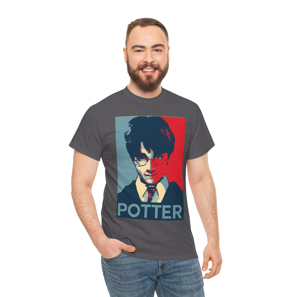 Harry Potter Inspired Vintage Wizard Portrait Cotton T‑Shirt — 'Potter' Graphic Tee