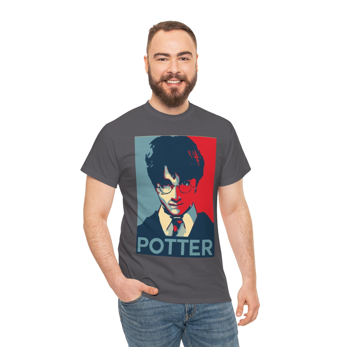 Harry Potter Inspired Vintage Wizard Portrait Cotton T‑Shirt — 'Potter' Graphic Tee