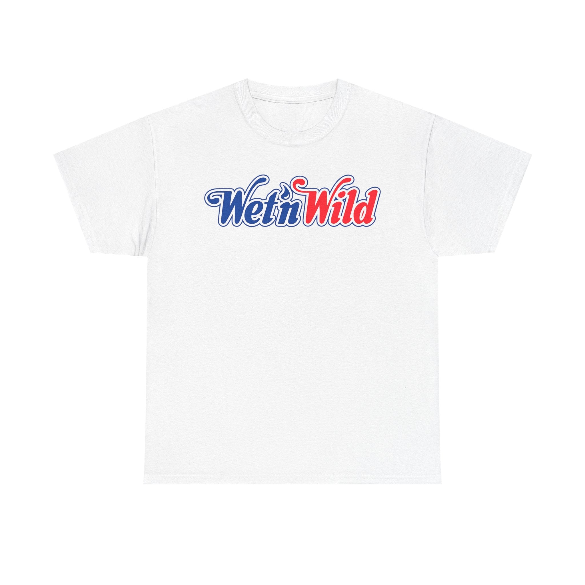 Wet 'n Wild Retro Script T-Shirt — Red & Blue Patriotic Graphic Tee