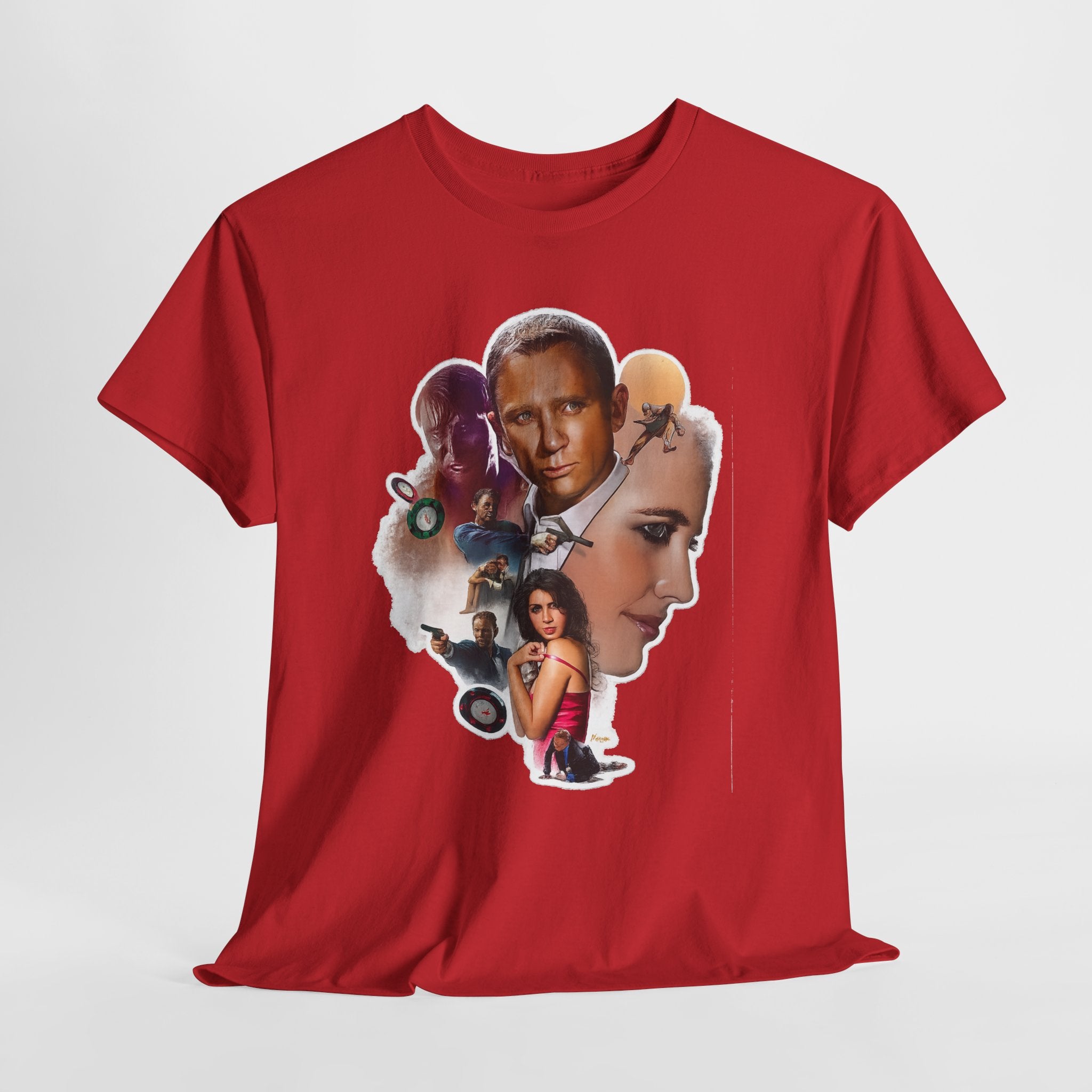Jame Bond Movie Collage T‑Shirt — Vintage Film Noir Portrait Tee