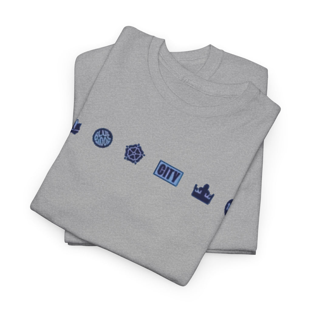 Manchester City Minimal City Icons Tee — Navy Skyline Icons Chest Print