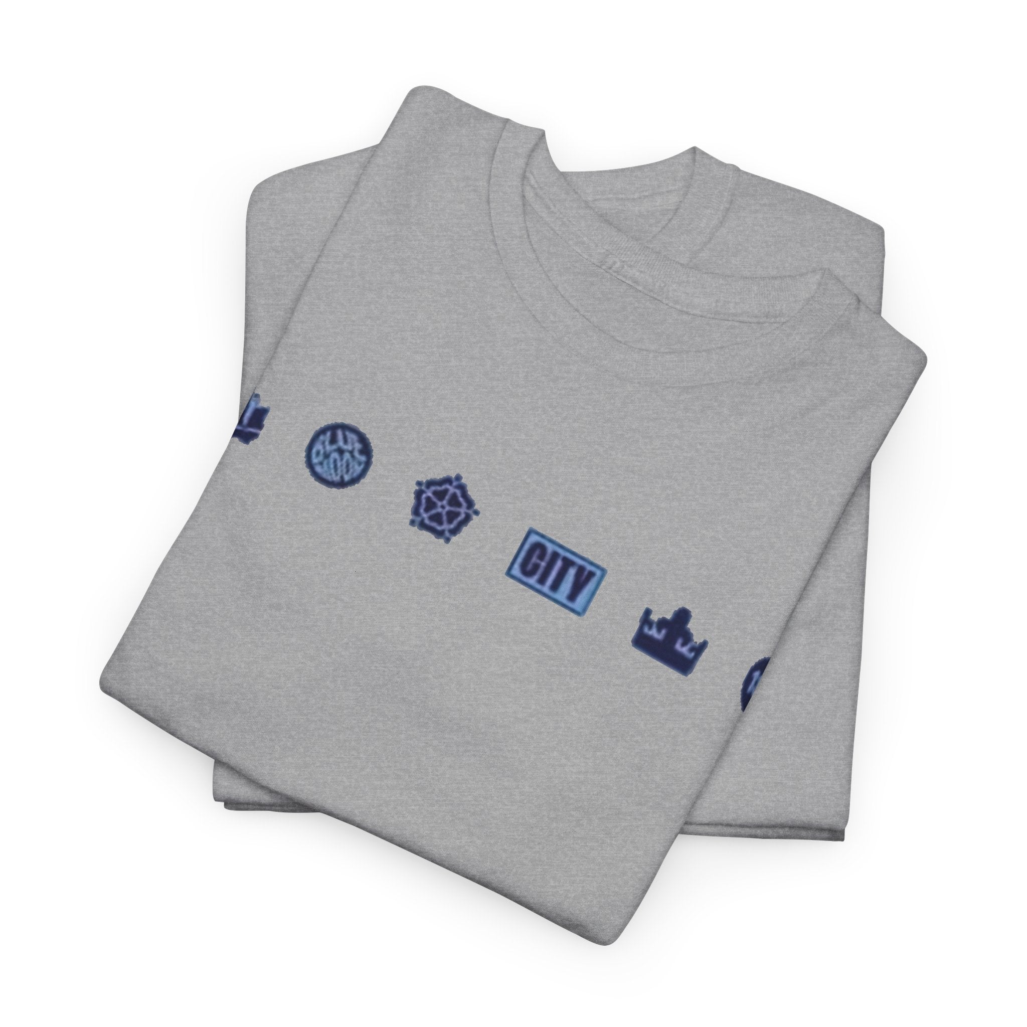 Manchester City Minimal City Icons Tee — Navy Skyline Icons Chest Print