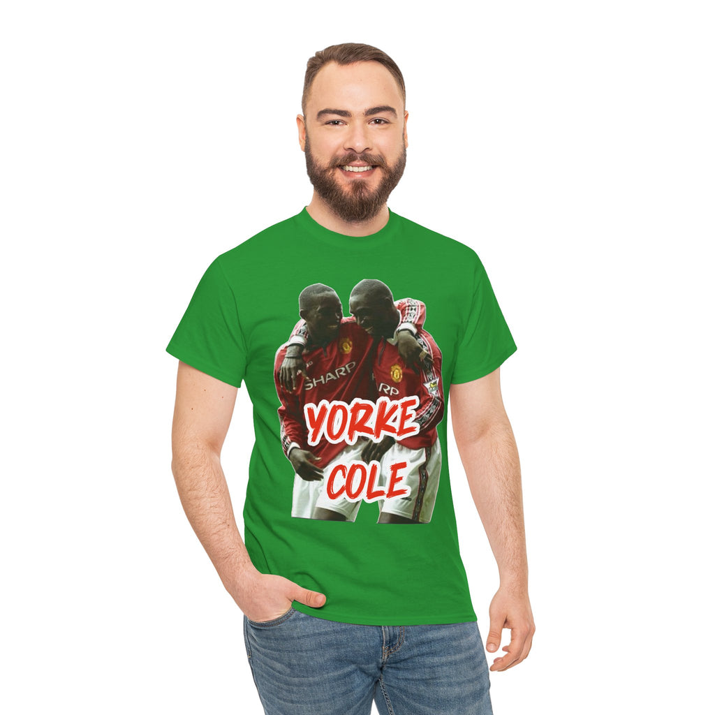 Yorke & Cole Manchester United Soccer Legends Graphic Tee — 'Yorke Cole' Retro Football Shirt