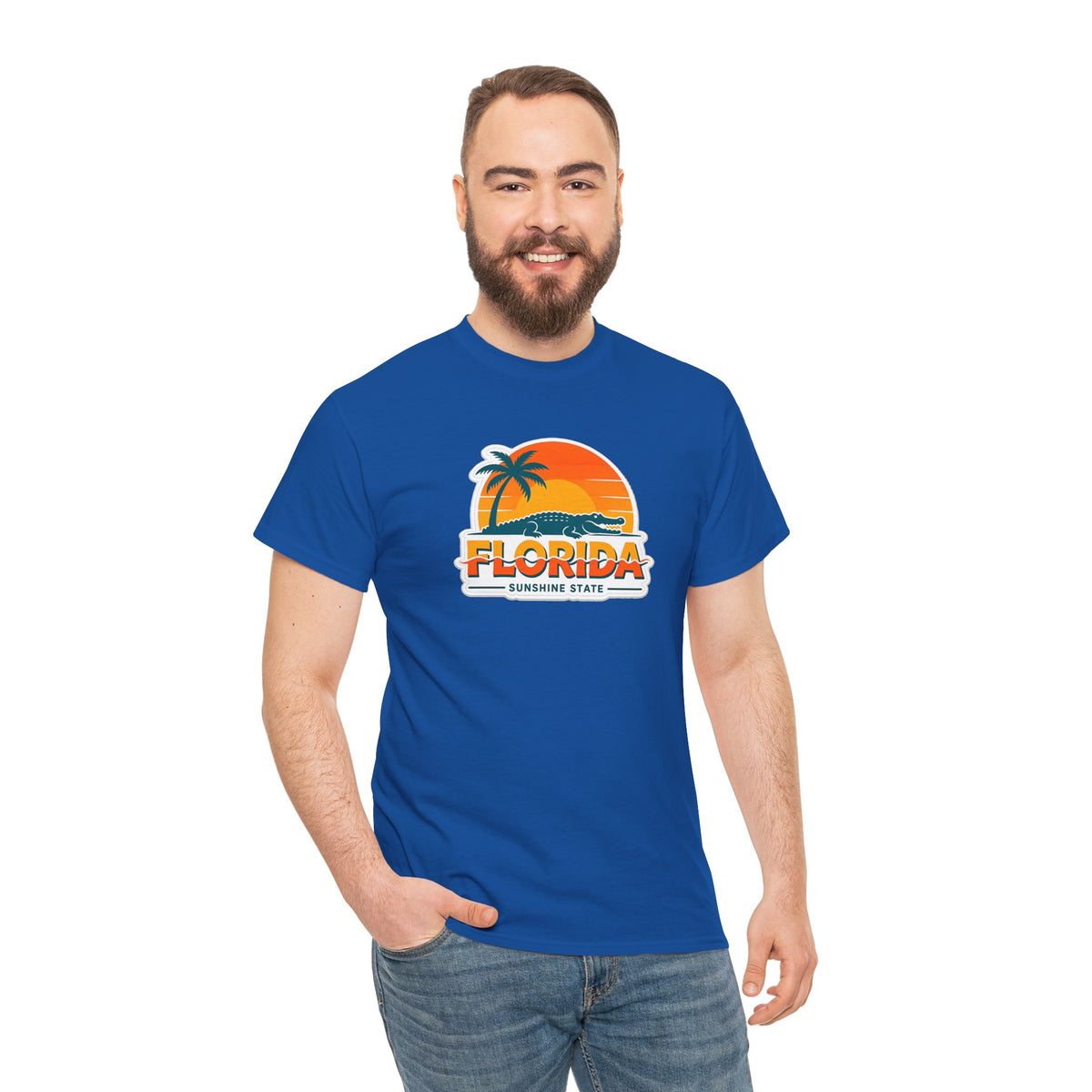 Florida Sunshine State T-Shirt — Retro Palm Sunset Graphic Tee