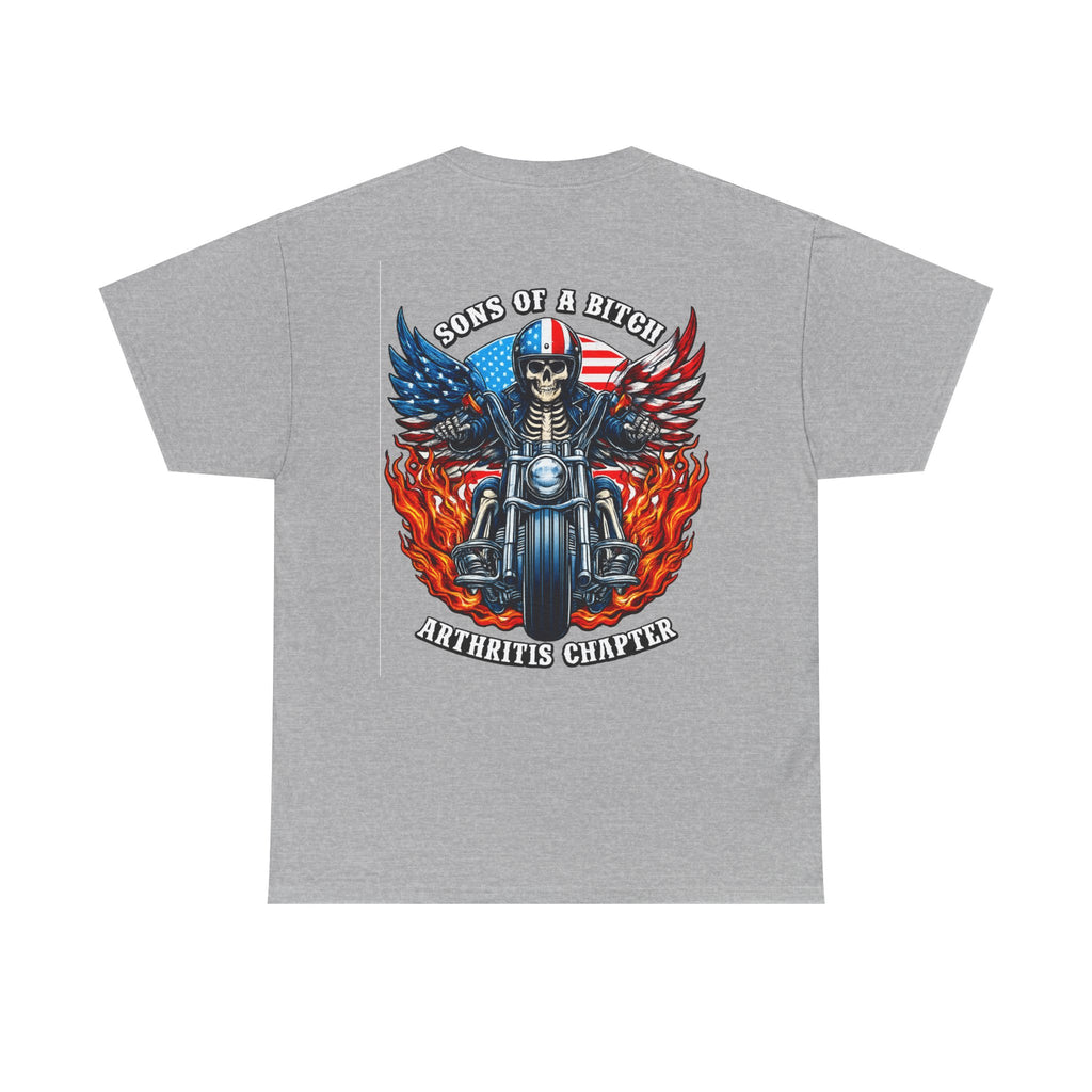 Motorcycle Skull Tee — "Sons of a B***h" Patriotic Biker Shirt