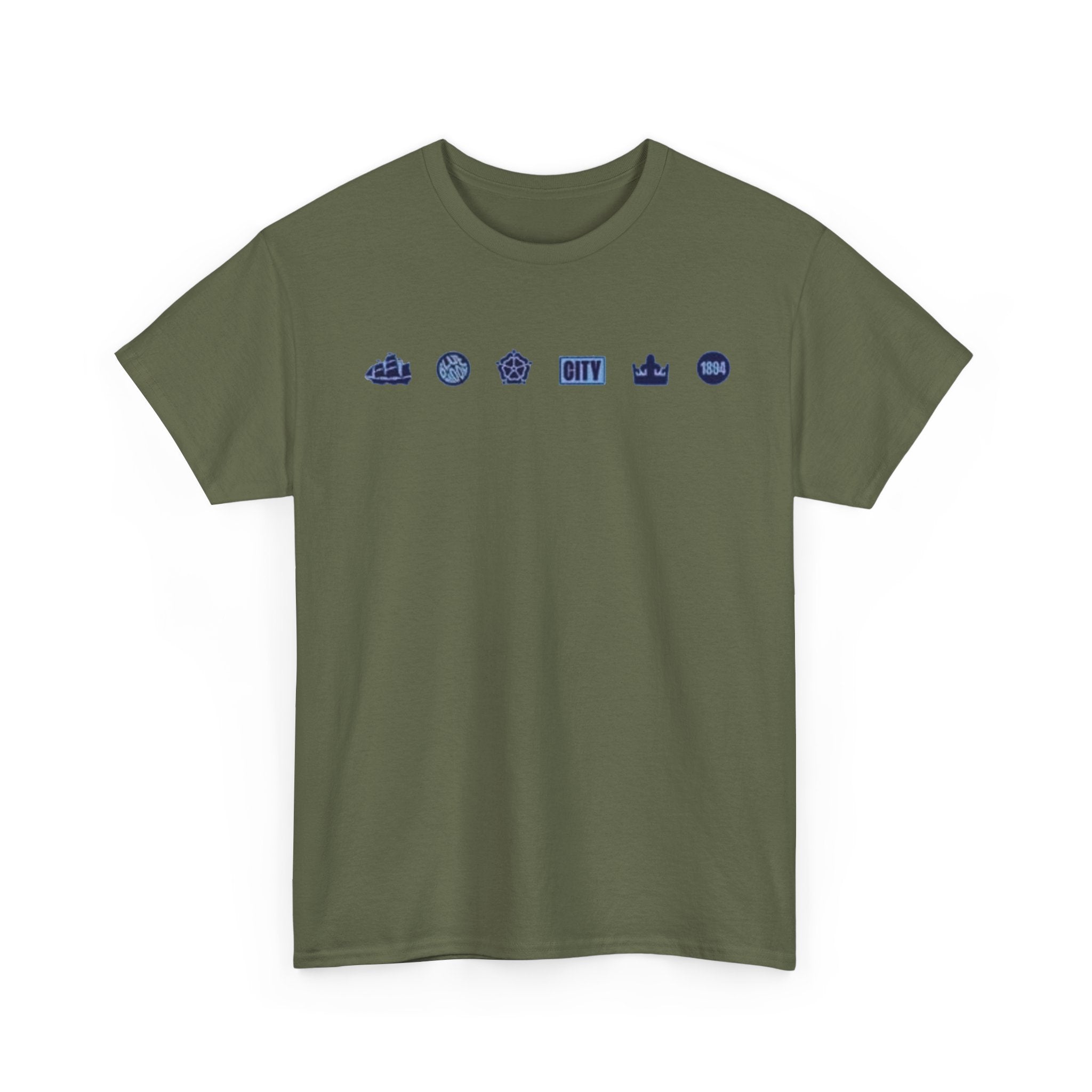 Manchester City Minimal City Icons Tee — Navy Skyline Icons Chest Print