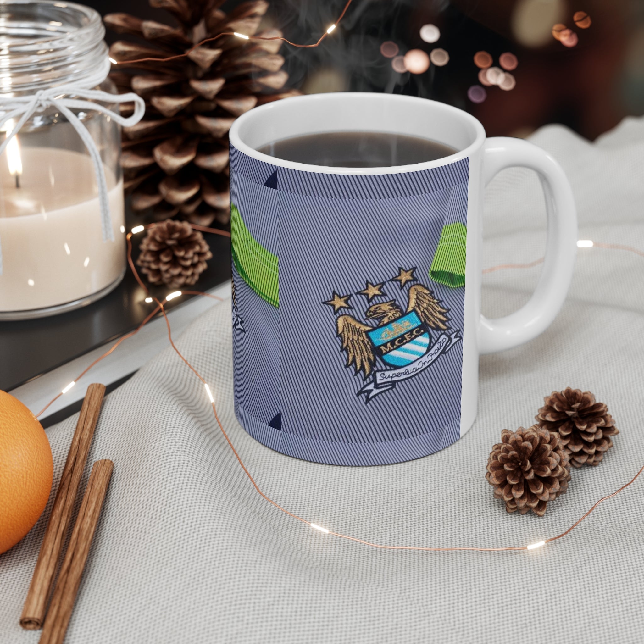Manchester City Crest Ceramic Coffee Mug — 11oz & 15oz Football Fan Gift
