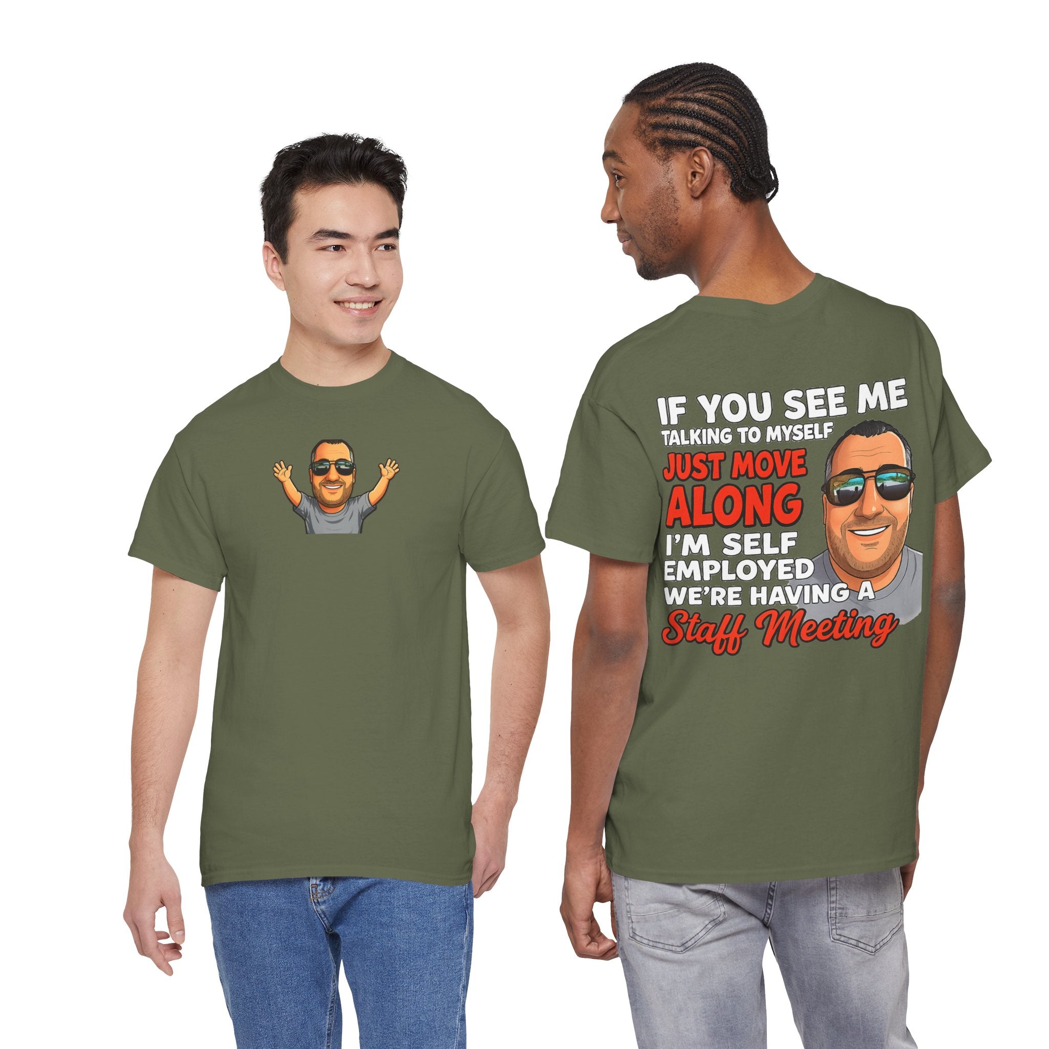 Self-Employed Staff Meeting T-Shirt — Funny Solo Entrepreneur Tee