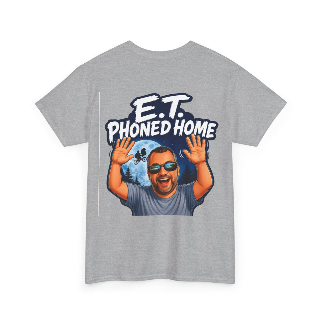 Graphic Tee — "E.T. Phoned Home" Smiling Guy Retro Design
