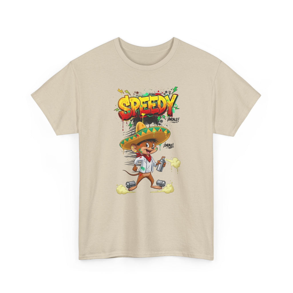 Speedy Sombrero Cartoon Tee — Mexican Street Food Runner Graphic T-Shirt
