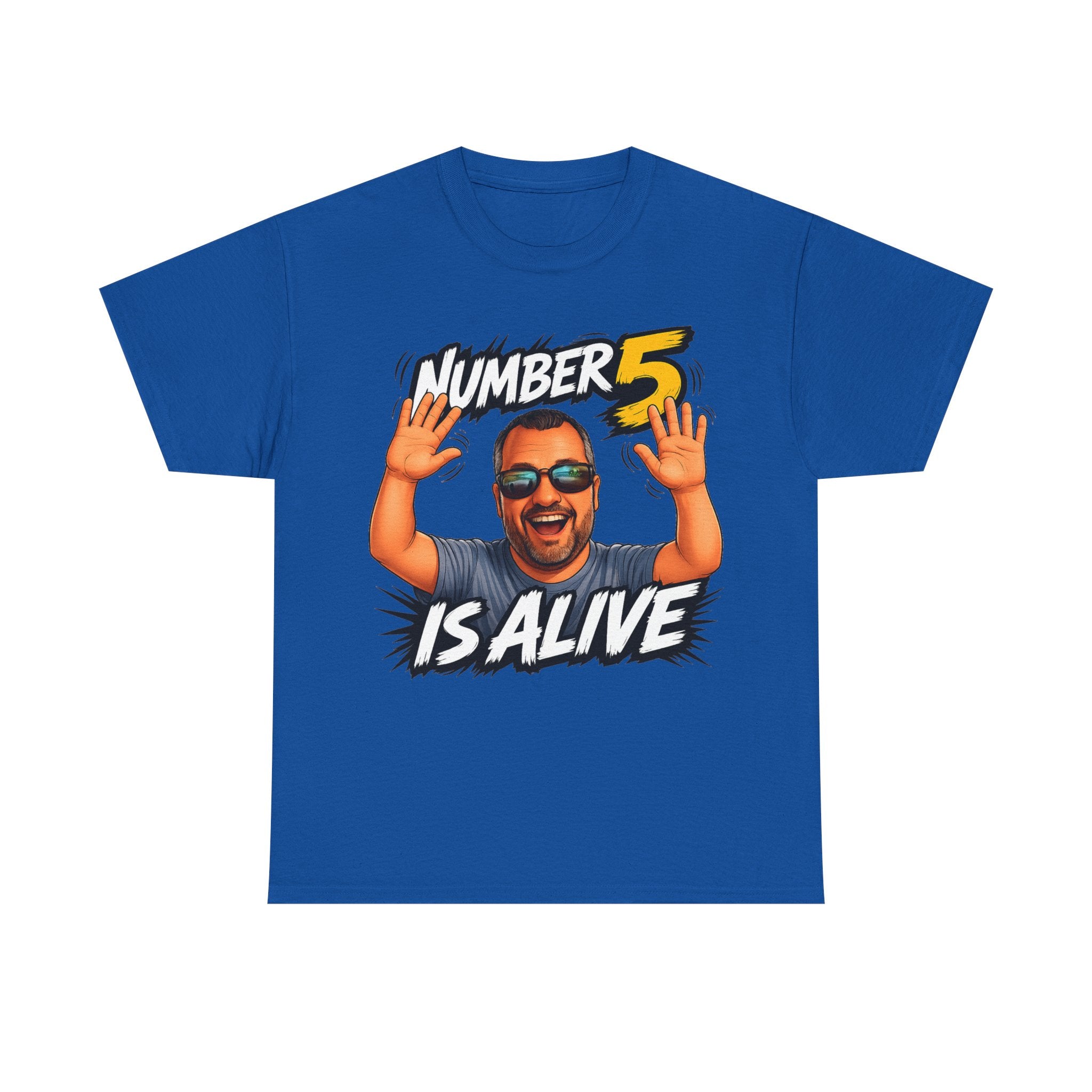 Number 5 Is Alive Graphic Tee — Funny Meme Face T‑Shirt