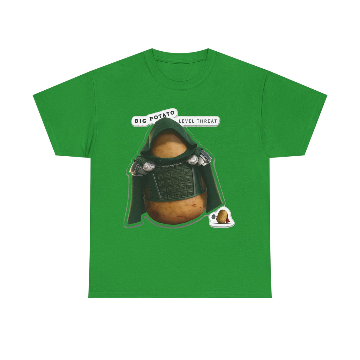 Big Potato "Level Threat" Doom Tee — Funny Potato Soldier Graphic T-Shirt