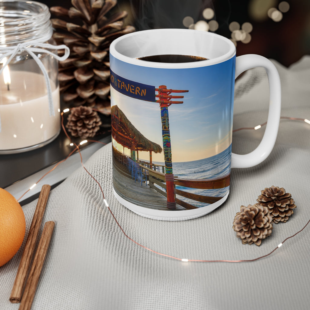 Rikki Tiki Tavern Cocoa Beach Beach Mug — Tropical Tiki Bar Ceramic Coffee Cup (11oz & 15oz)
