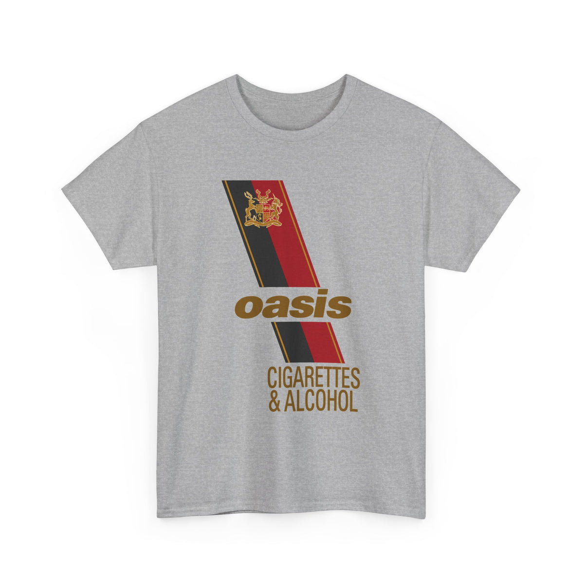 Oasis Cigarettes & Alcohol Inspired Unisex Heavy Cotton T -Shirt / Tee