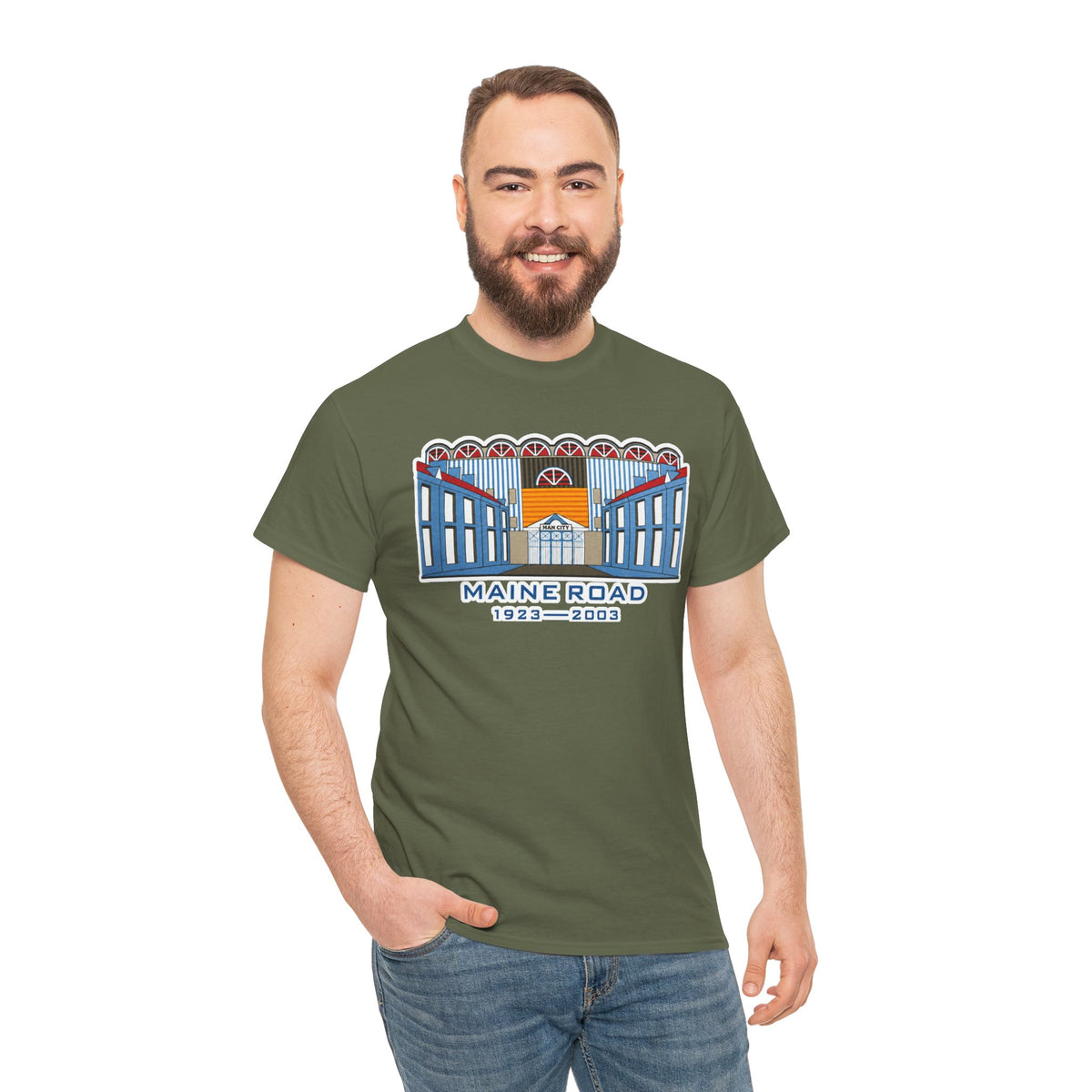 Maine Road Graphic Tee — 'Maine Road 1923–2003' Retro Stadium Cotton T‑Shirt