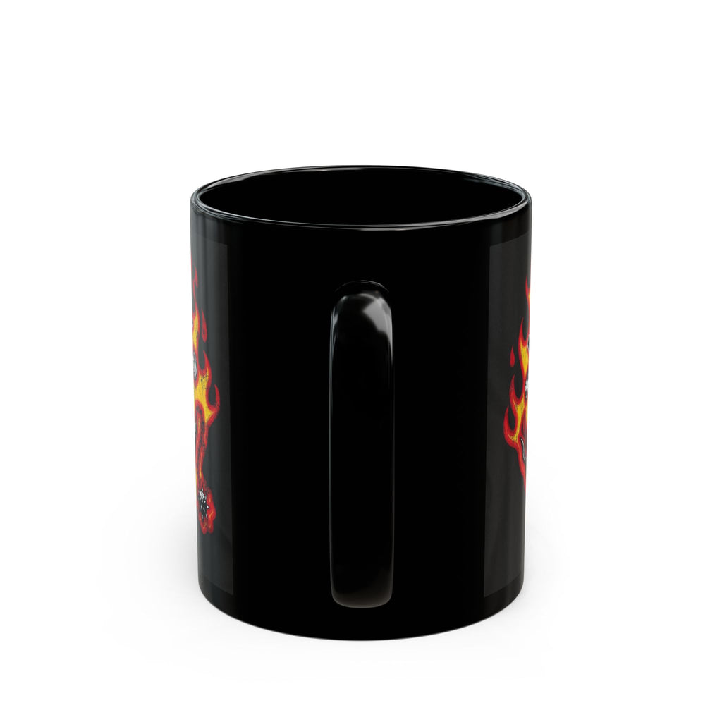 Hellfire Club Black Mug — Flaming Demon Skull Coffee Cup (11oz & 15oz)