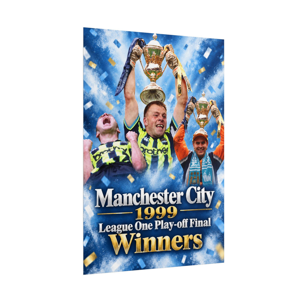 Manchester City 1999 League One Play-off Final Winners Poster