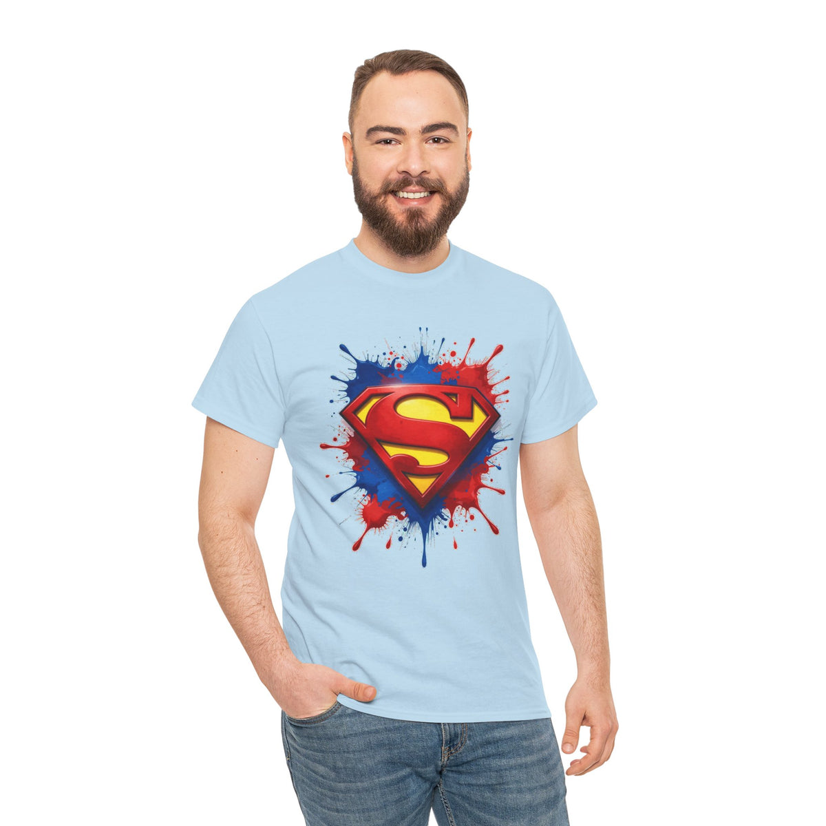 Superhero Emblem Paint-Splash T-Shirt