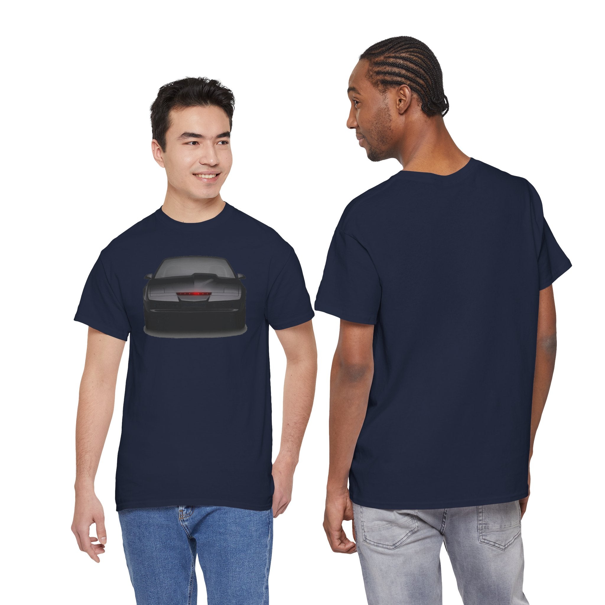 KITT-Inspired Retro Sports Car Tee — Front View Knight Rider Car Graphic Shirt