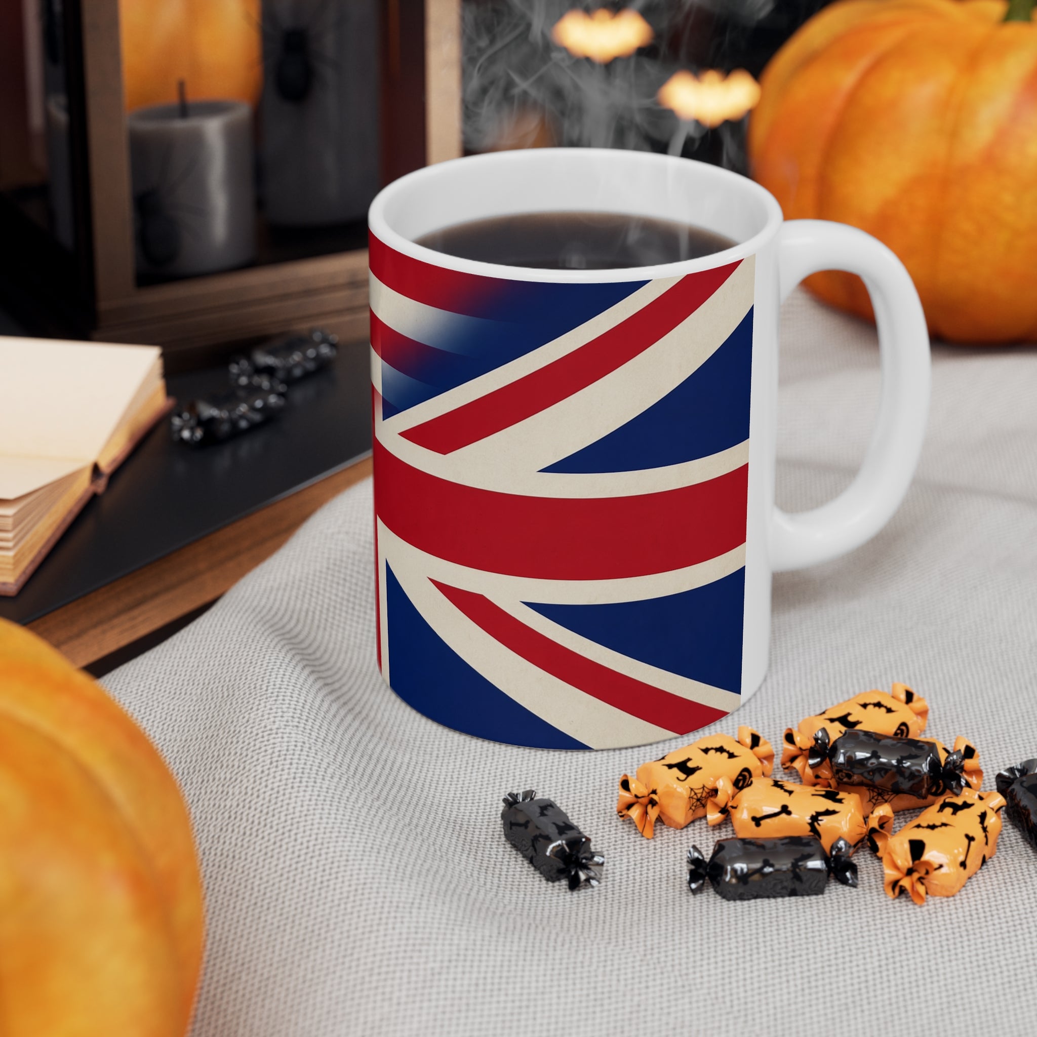 USA & UK Flag Ceramic Coffee Mug — Dual American & British Flag 11oz/15oz