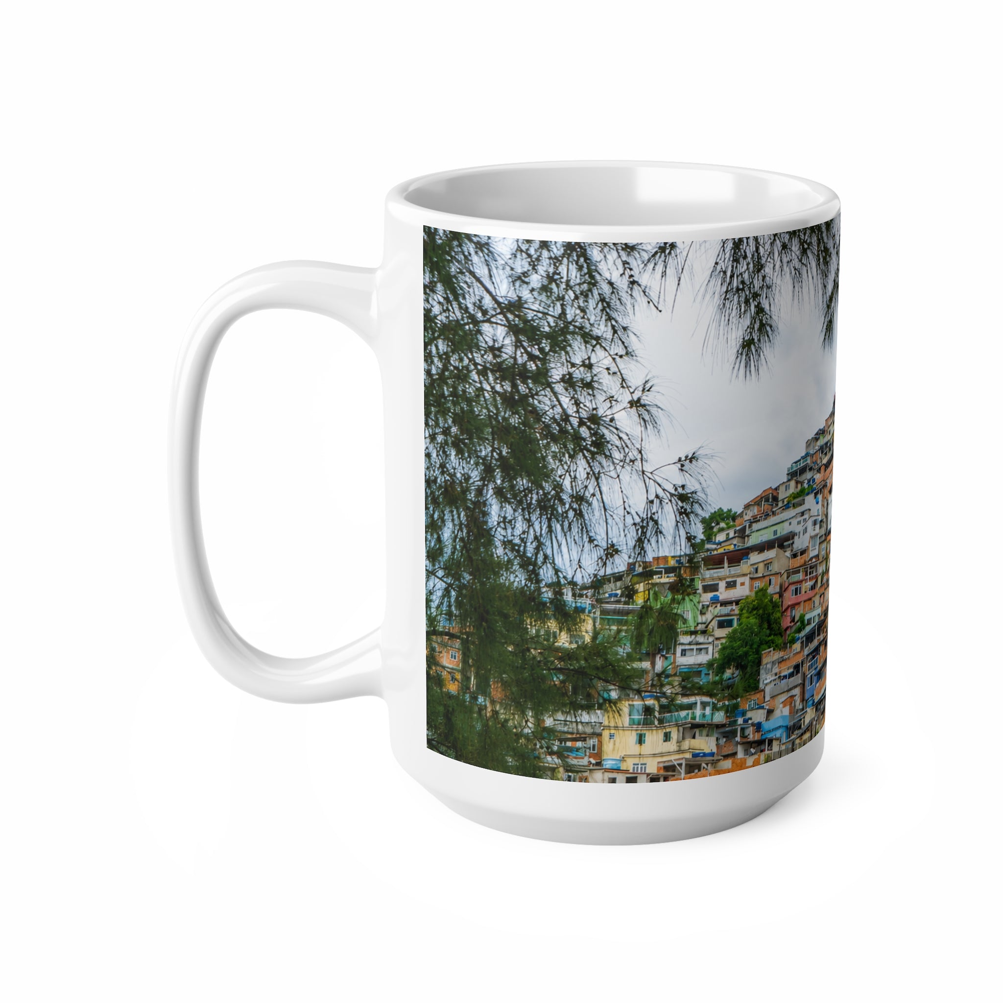 Favela Cityscape Coffee Mug — Tropical Rio Panorama Ceramic Mug (11oz, 15oz)