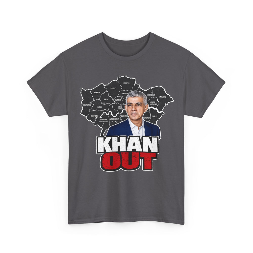 Sadiq Khan Out" Political Protest Tee with Sadiq Khan Graphic T-Shirt