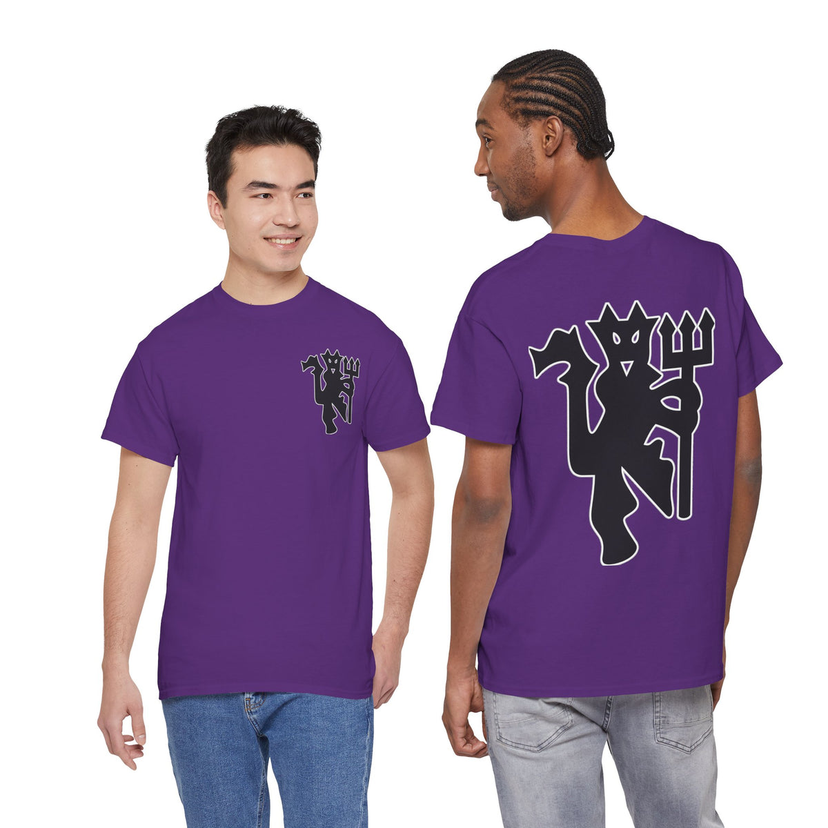 Manchester United Devil Cotton T-Shirt – Retro Trident Football Crest Tee