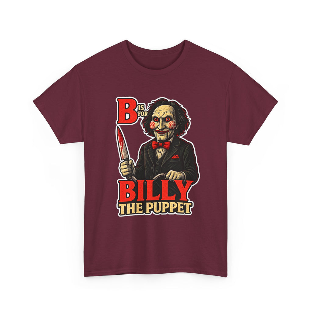 Billy the Puppet Horror Tee — Jigsaw-Style Killer Doll Graphic T-Shirt