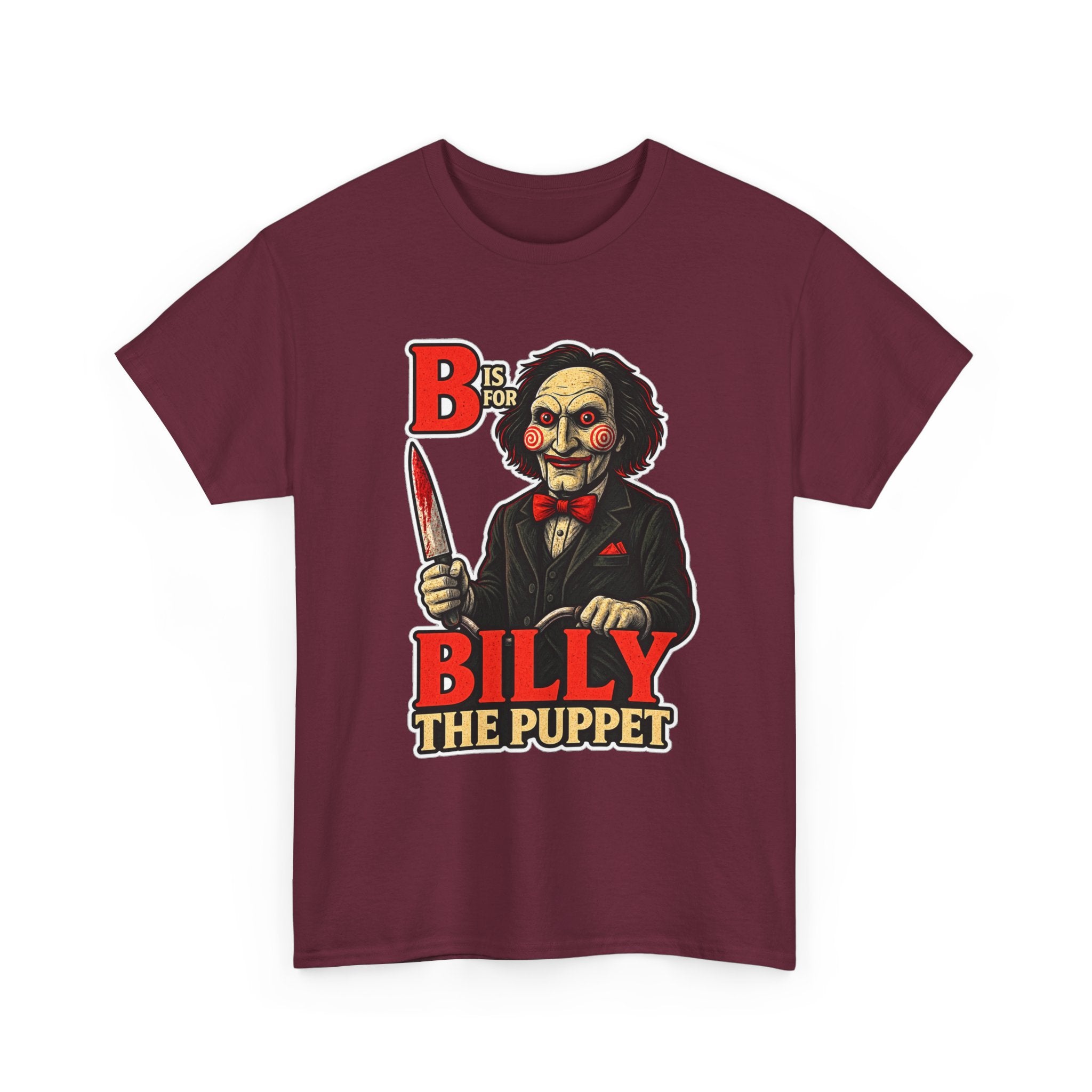 Billy the Puppet Horror Tee — Jigsaw-Style Killer Doll Graphic T-Shirt
