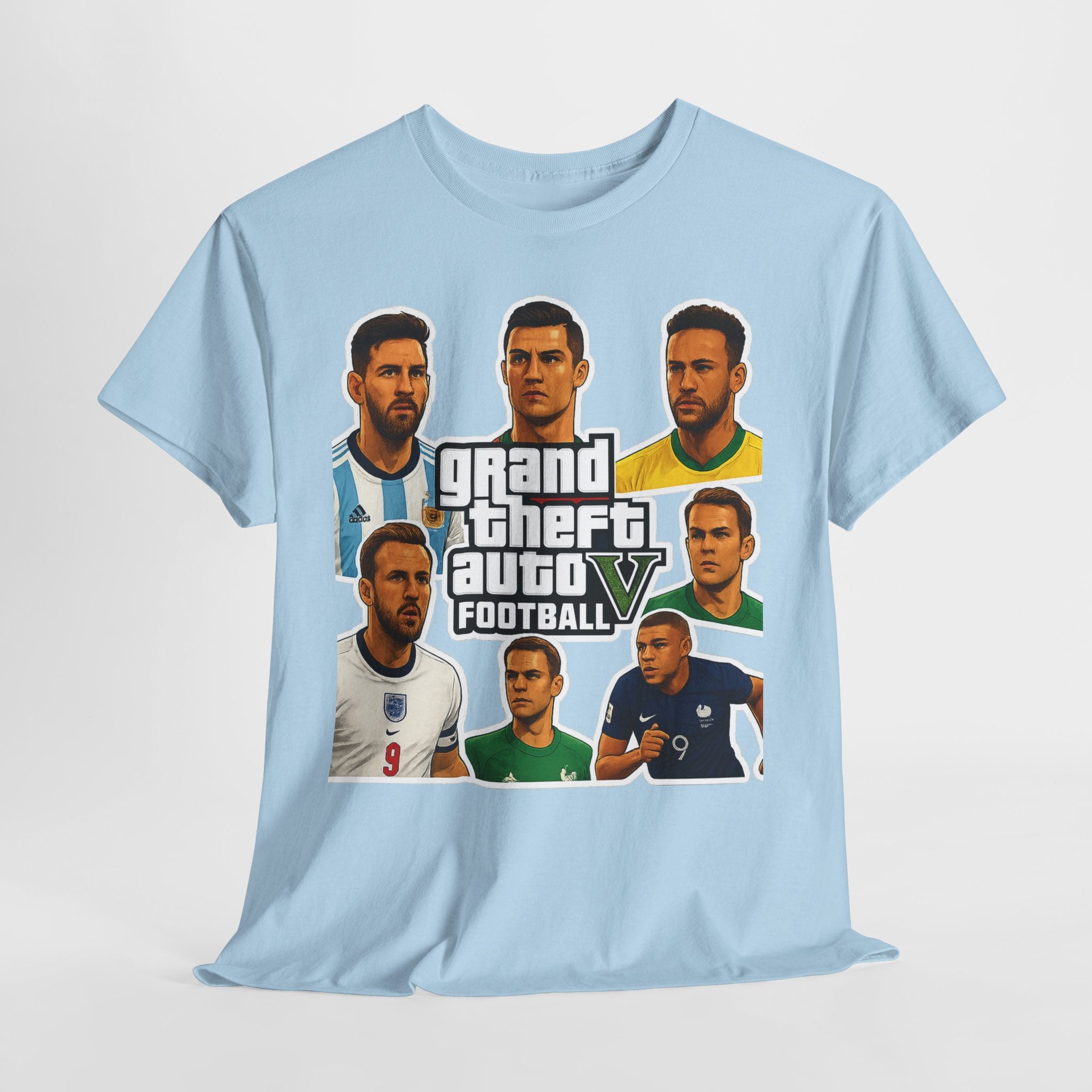 Graphic Tee — 'Grand Theft Auto V Football' Soccer Players Collage Shirt