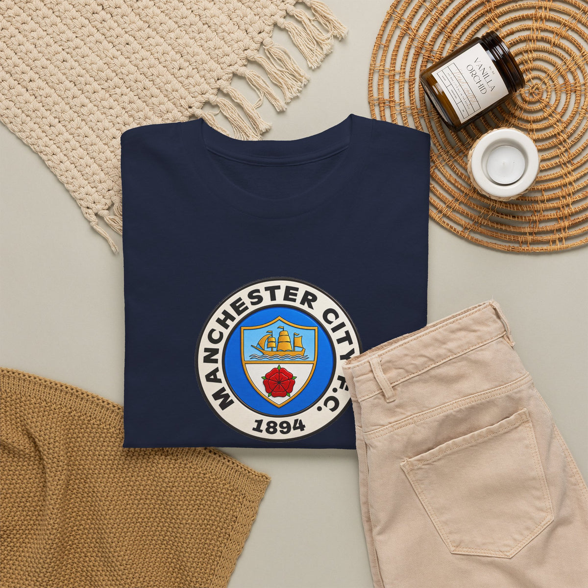 Manchester City retro inspired Unisex Heavy Cotton Tee
