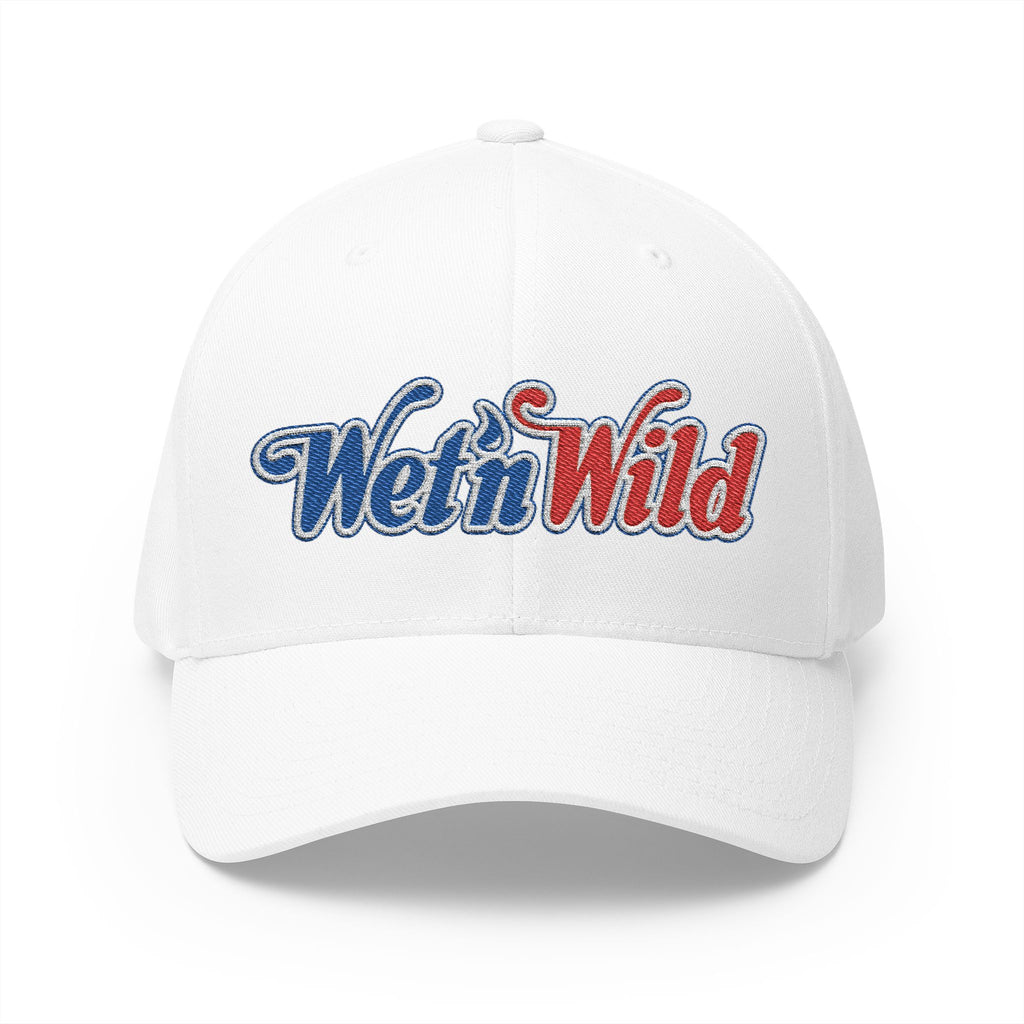 Wet 'n Wild Retro Embroidered Cap — Patriotic Red & Blue Retro Baseball Hat