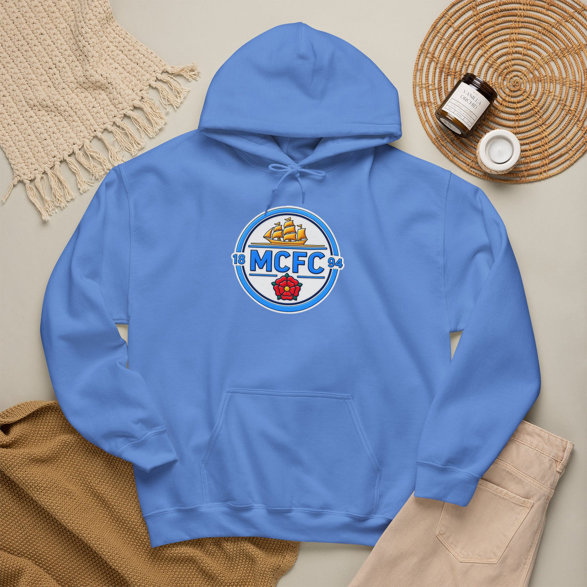 MCFC Logo Hoodie – Vintage Football Club Crest Pullover
