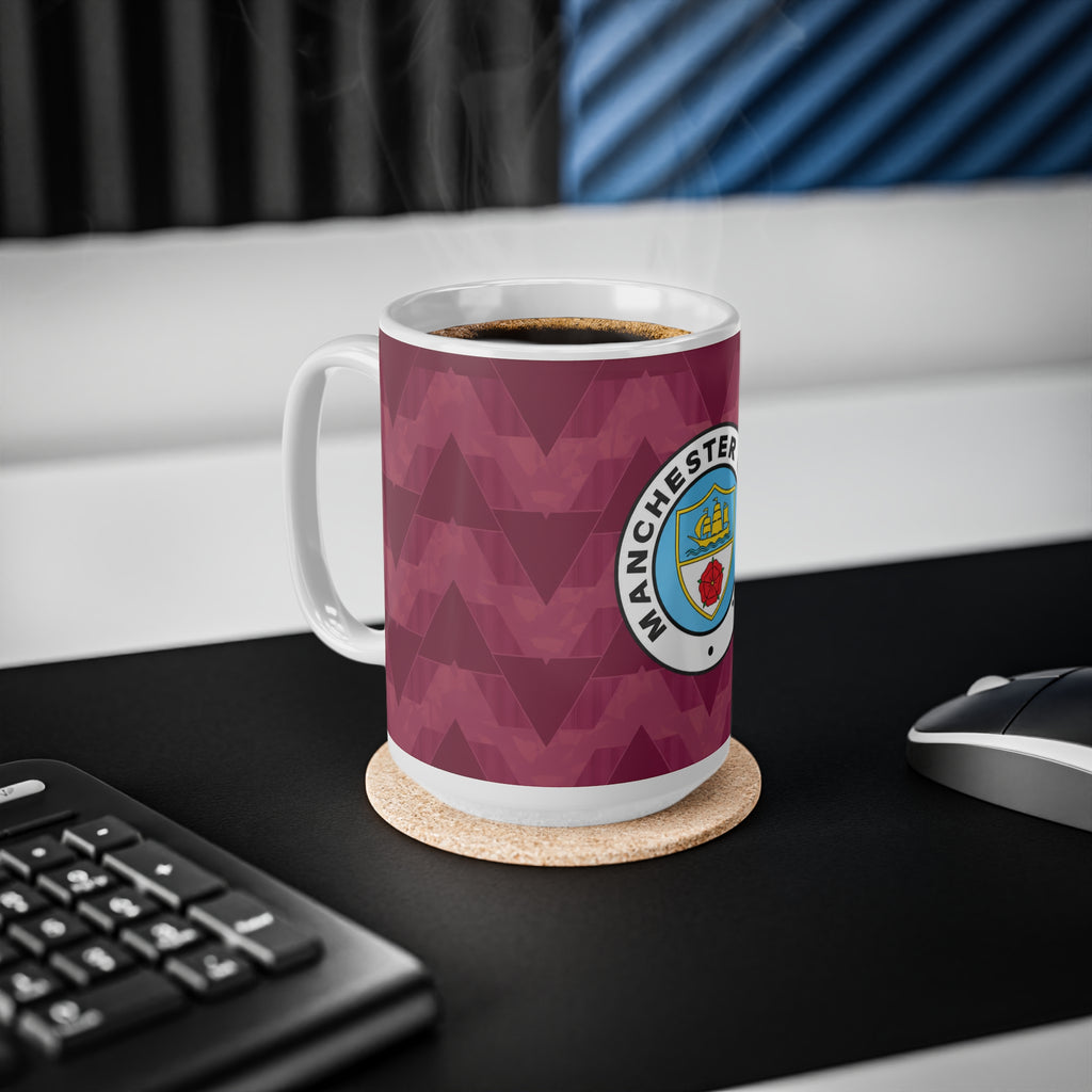 Manchester City Retro Kit / Badge Ceramic Coffee Mug — 11oz & 15oz Fan Gift