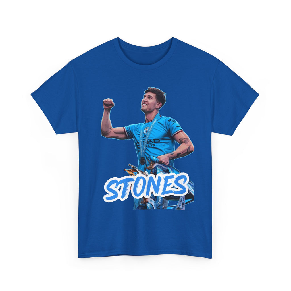 John Stones Manchester City Soccer Fan Tee — Blue Player Graphic T-Shirt