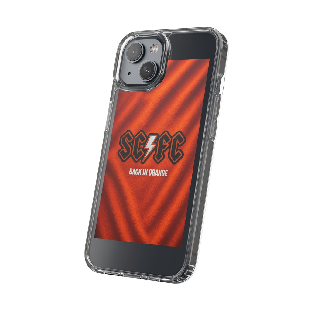 Salford CIty Inspired Phone Case — 'SCFC Back in Orange' Clear Protective Cover