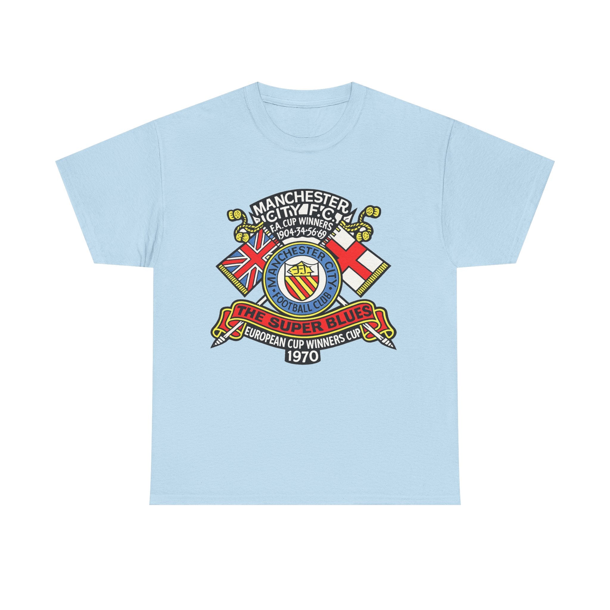 Manchester City Vintage Crest Tee — 'The Super Blues' 1970 European Cup Winners